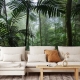 Tropical wallpaper, Forest wallpaper, green tropical leaves, Peel and Stick, temporary wallpaper