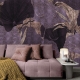 Purple Floral Wallpaper, Peel and stick floral, Floral Background, Removable wallpaper