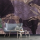 Purple Floral Wallpaper, Peel and stick floral, Floral Background, Removable wallpaper