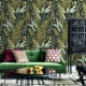 Dark Botanical Wallpaper Peel and Stick | Vintage Fern Leaves Wall Mural