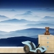 Blue mountain wallpaper peel and stick