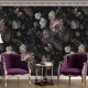 Dark peony mural wallpaper, floral, flowers Self Adhesive Wallpaper, Wall mural, Removable Wallpaper, temporary wallpaper Peel & Stick