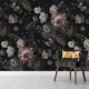 Dark peony mural wallpaper, floral, flowers Self Adhesive Wallpaper, Wall mural, Removable Wallpaper, temporary wallpaper Peel & Stick