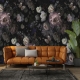 Dark peony mural wallpaper, floral, flowers Self Adhesive Wallpaper, Wall mural, Removable Wallpaper, temporary wallpaper Peel & Stick
