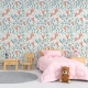 Removable Floral Wallpaper, hand drawn wild flowers removable wallpaper and Stick Wallpaper