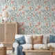 Removable Floral Wallpaper, hand drawn wild flowers removable wallpaper and Stick Wallpaper