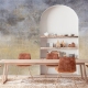 Old grungy, shabby, concrete wallpaper, appearance of materials such as marble, wood or stone, Wall mural, Fabric Wallpaper, Peel & Stick
